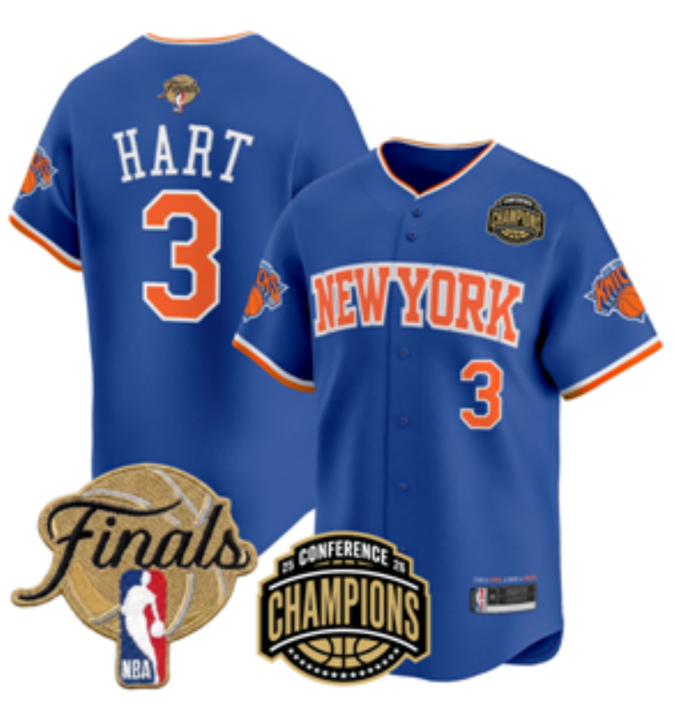 Men New York Knicks #3 Hart blue 2026 Nike NBA jersey 062201